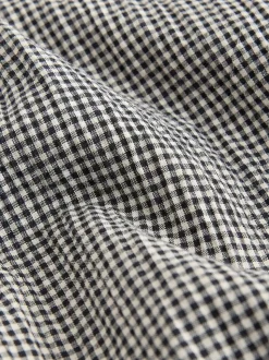 Zwart/wit - Drop Waist Gingham Maxi Skirt