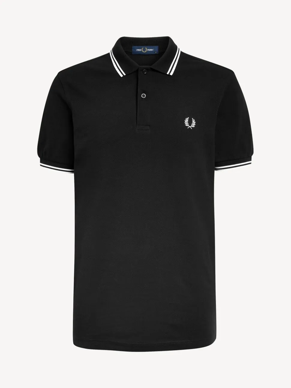 Zwart/wit - Fred Perry poloshirt met gestreepte rand