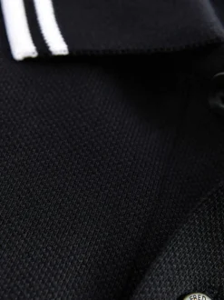 Zwart/wit - Fred Perry poloshirt met gestreepte rand
