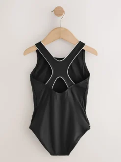 Zwart/wit - Racerback Swimsuit (3-16yrs)