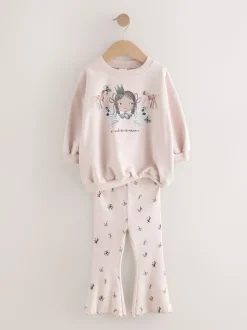 Zwart/wit - Set van 2 tops en flared leggings (3mnd-7jr)