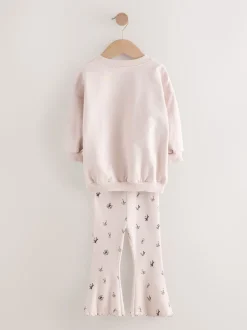 Zwart/wit - Set van 2 tops en flared leggings (3mnd-7jr)