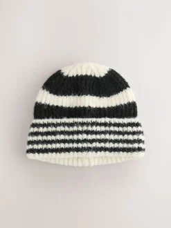 Zwart/wit - Stripe Knitted Beanie Hat