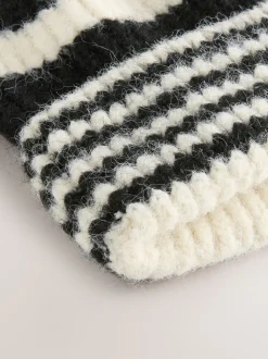 Zwart/wit - Stripe Knitted Beanie Hat