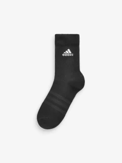 Zwart/wit - Verpakking van 6 - adidas verzachte crew sokken