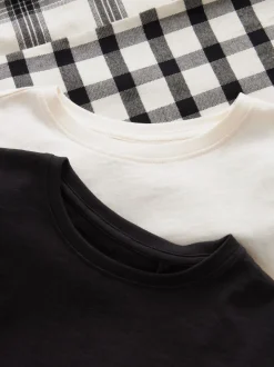 Zwart/wit - Verpakking van 2 geweven geruite pyjama's (3-16 jr)