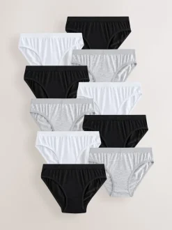 Zwart/wit - Verpakking van 10 bikinibroekjes (5-16 jr)