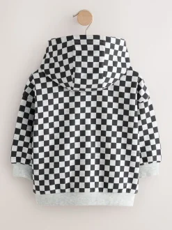 Zwart-wit dambord - Hoodie met ritssluiting (3 mnd-7 jr)