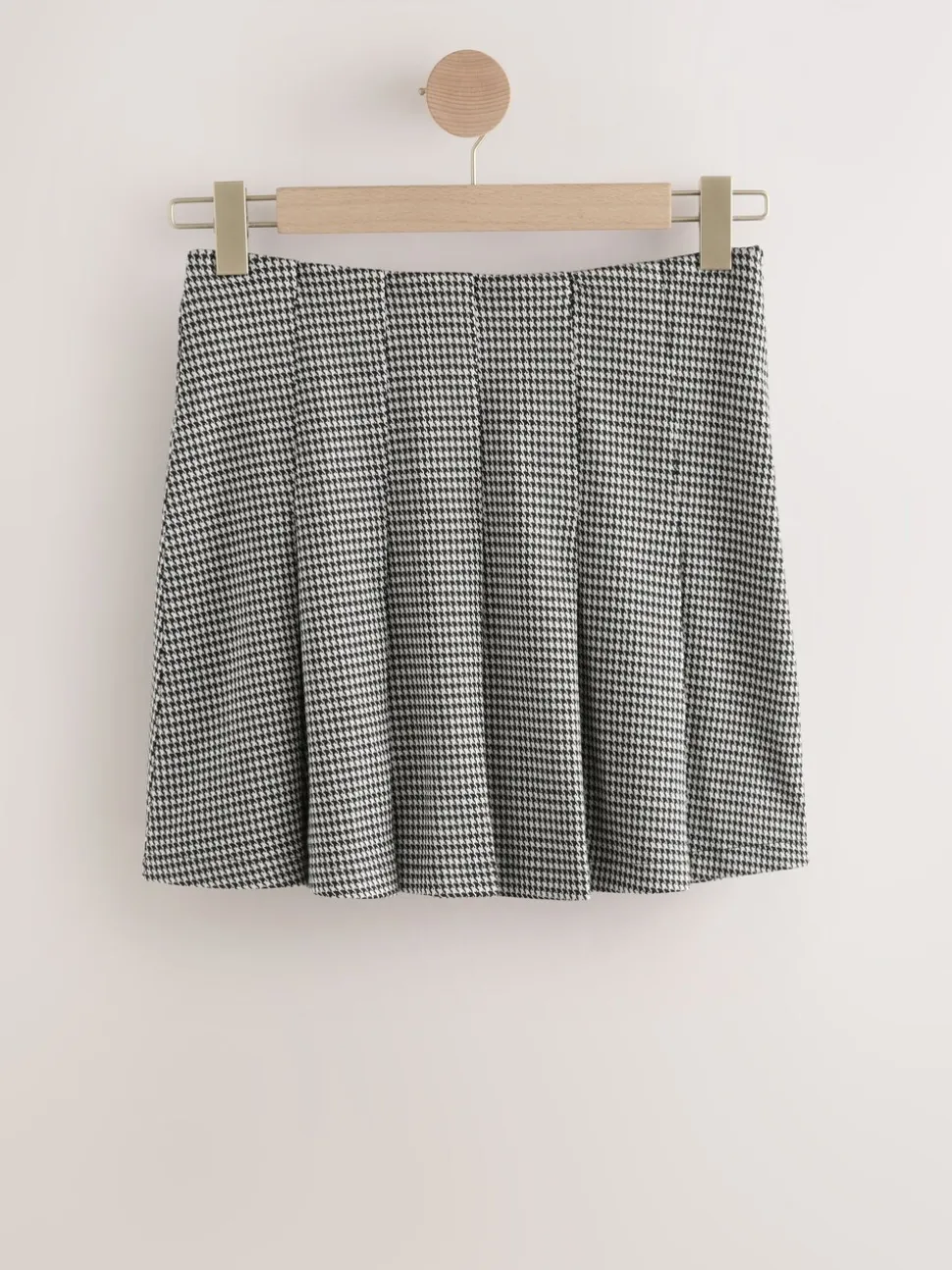 Zwart-wit geruit - Mini Jersey Pleated Skirt