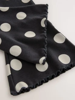 Zwart-wit gestippeld - Geribbelde flare legging (3 mnd-7 jr)