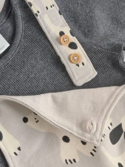 Zwart-wit hond - Jersey tuinbroek en rompertje babyset (0mnd-2jr)