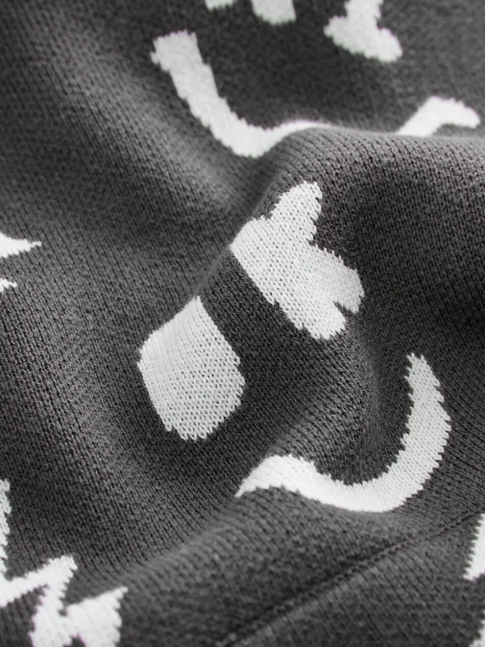 Zwart-wit met figuurtjes - Gebreide hoodie (3-16jr)