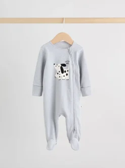 Zwart-wit met hond - Verpakking van 3 babypyjama's met tweewegrits (0-2jr)