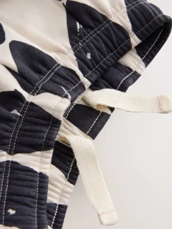 Zwart/wit met print - Set met sweatshirt en joggingbroek met strepen (3mnd-7jr)