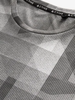 Zwart-wit mono - Active Gym training T-shirt met print