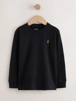 Zwart/wit/blauw - Verpakking van 8 zachte T-shirts met lange mouwen (3-16jr)