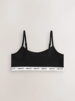 Zwart/wit/grijs - Set van 7 crop tops met bandjes (5 - 16 jr)
