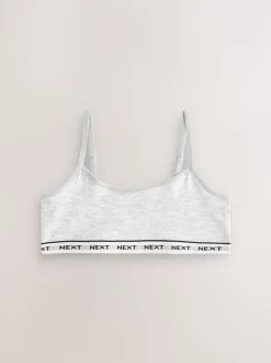 Zwart/wit/grijs - Set van 7 crop tops met bandjes (5 - 16 jr)