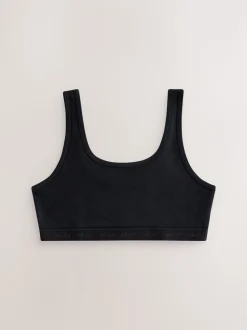 Zwart/wit/grijs - Set van 3 crop tops met diepe ronde hals (5 - 16 jr)