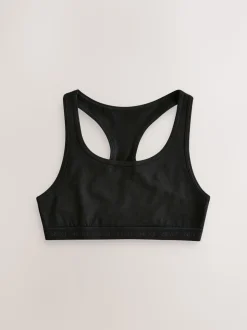 Zwart/wit/grijs - Set van 3 korte tops met racerback (5-16 jr)