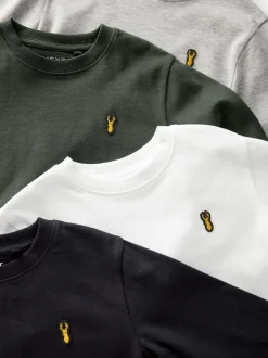 Zwart/wit/grijs - Verpakking van 4 zachte T-shirts met lange mouwen (3-16jr)