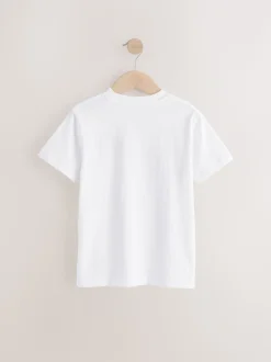 Zwart/wit/grijs gemêleerd/kaki - Verpakking van 4 T-shirts met kleine grafische print en korte mouwen (3 - 16 jr)