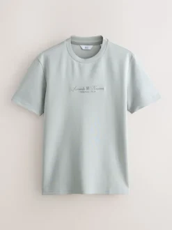 Zwart/wit/grijs met borduursel - Slim Fit - Set van 3 T-shirts met print