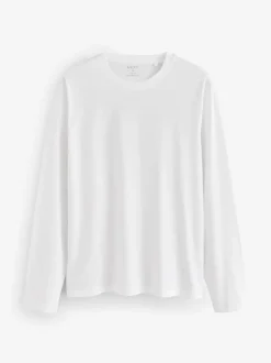 Zwart/Wit/Grijs/Blauw - Slim Fit - verpakking van 5 regular-fit T-shirts met lange mouwen van 100% katoen
