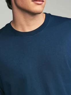 Zwart/Wit/Grijs/Blauw - Slim Fit - verpakking van 5 regular-fit T-shirts met lange mouwen van 100% katoen
