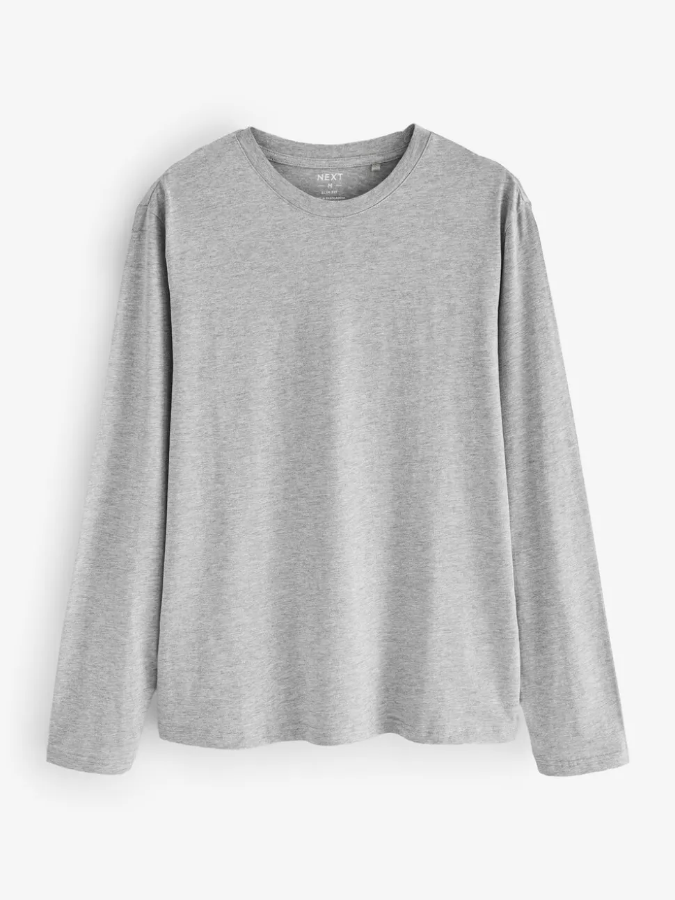 Zwart/Wit/Grijs/Blauw - Slim Fit - verpakking van 5 regular-fit T-shirts met lange mouwen van 100% katoen