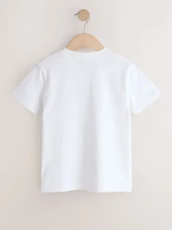 Zwart/wit/grijs/kaki - Set van 4 T-shirts met korte mouwen (3-16 jr)