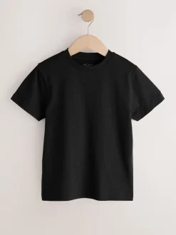 Zwart/wit/grijs/kaki - Set van 4 T-shirts met korte mouwen (3-16 jr)