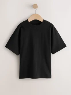 Zwart/wit/grijs/kaki - Set van 4 T-shirts met korte mouwen (3-16 jr)