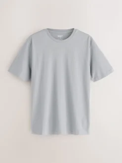 Zwart/Wit/grijs/leigrijs/kiezelkleurig/Bruin - Normale Pasvorm - Essential katoenen T-shirts verpakking van 6