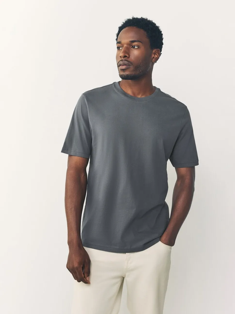 Zwart/Wit/grijs/leigrijs/kiezelkleurig/Bruin - Normale Pasvorm - Essential katoenen T-shirts verpakking van 6