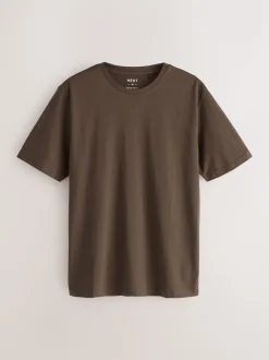 Zwart/Wit/grijs/leigrijs/kiezelkleurig/Bruin - Normale Pasvorm - Essential katoenen T-shirts verpakking van 6