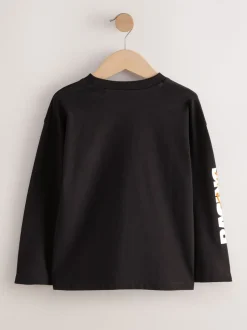 Zwart/wit/grijze auto's - 3 Relaxed Fit T-shirts met grafische print en lange mouwen (3-16jr)