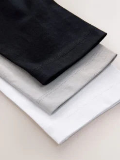 Zwart/wit/grijze auto's - 3 Relaxed Fit T-shirts met grafische print en lange mouwen (3-16jr)