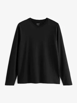 Zwart/wit/marineblauw/groen/bordeauxrood - Normale Pasvorm - verpakking van 5 regular-fit T-shirts met lange mouwen van 100% katoen