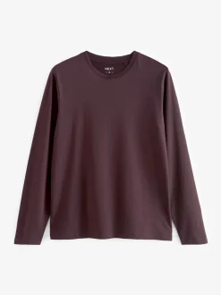 Zwart/wit/marineblauw/groen/bordeauxrood - Normale Pasvorm - verpakking van 5 regular-fit T-shirts met lange mouwen van 100% katoen