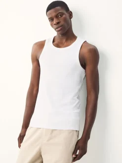 Zwart/wit/naturel/marineblauw - 4 Stuks slim-fit - Tricot hemdje