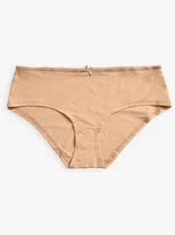 Zwart/wit/praline huidskleur - Set van 5 slipjes van microvezels